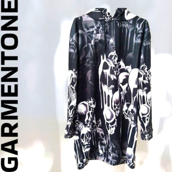 Garment One NEW Plus Size detailed SKULL & BONES MIDI DRESS Or Sweatshirt 3X - Picture 2 of 15